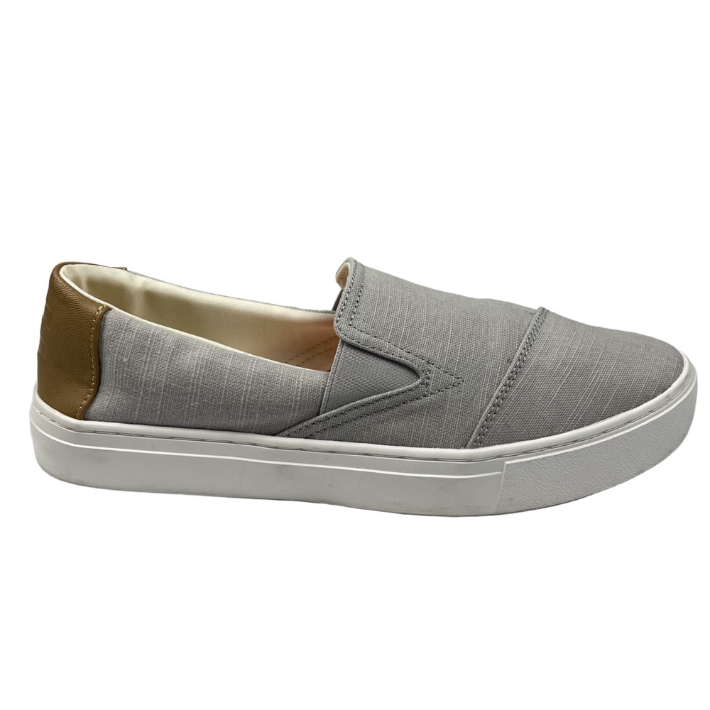 TOMS Verona Grey Heritage Canvas Platform Slip On Sneaker Shoes Women’s Size 10